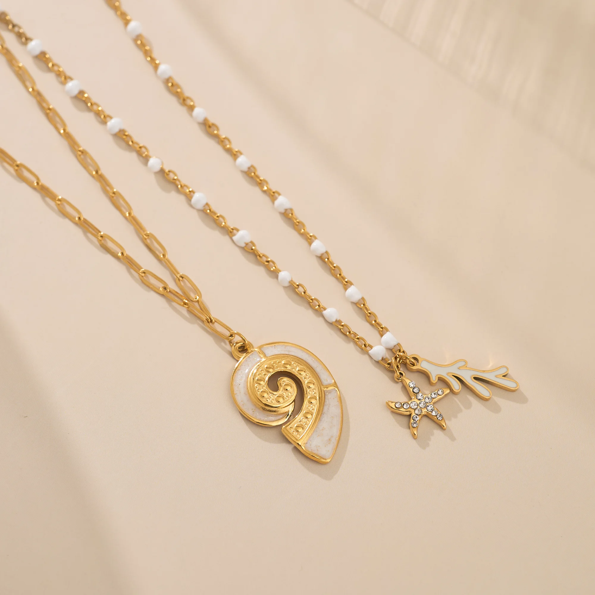 Dazan New Winter 18k Gold Plated Tarnish Free Stainless Steel Classic Holiday Warm Shell Starfish Earrings Fancy Jewellery