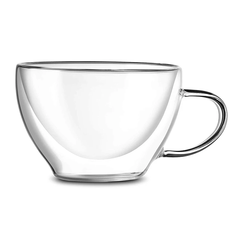
Wholesale Customized 13 oz Tea Cups Double Walled Thermal Borosilicate Glass Insulated Cup Coffee, Espresso Tea Cappuccino 