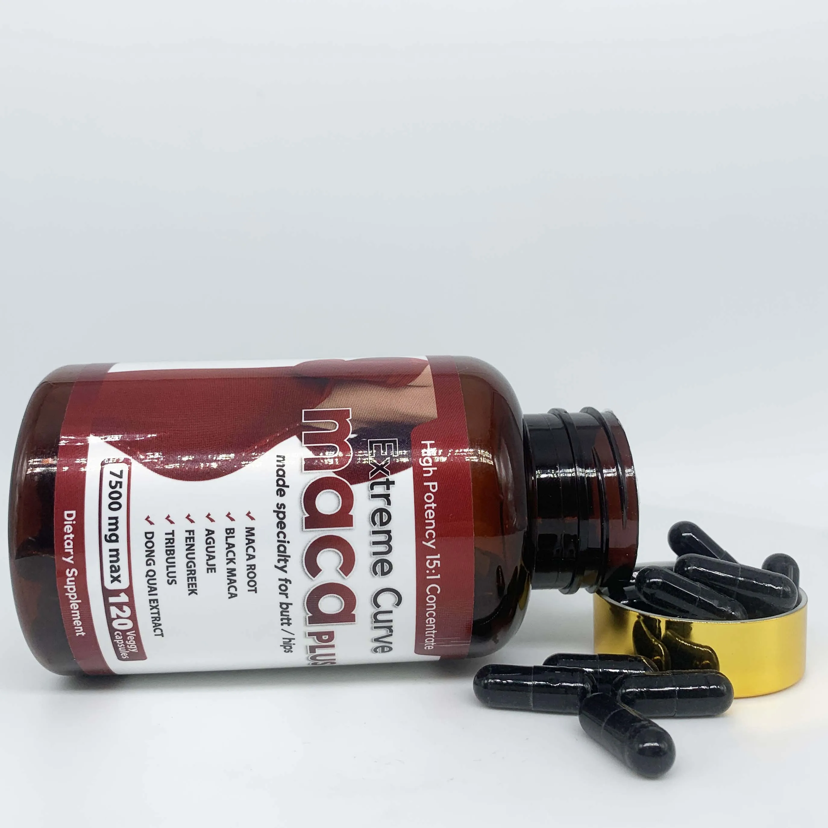 OEM hip butt enlargement booty maca root pills strong organic maca extract extreme curve maca plus capsules pills