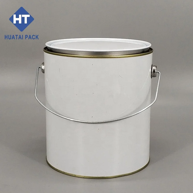 4 liter round metal tins empty paint can with printing
