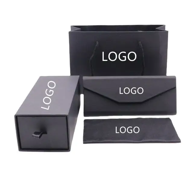 Custom Logo Hard Paper Drawer Sunglass Package Cases Boxes Luxury Eyewear Sun Glasses Sunglasses Packaging Box