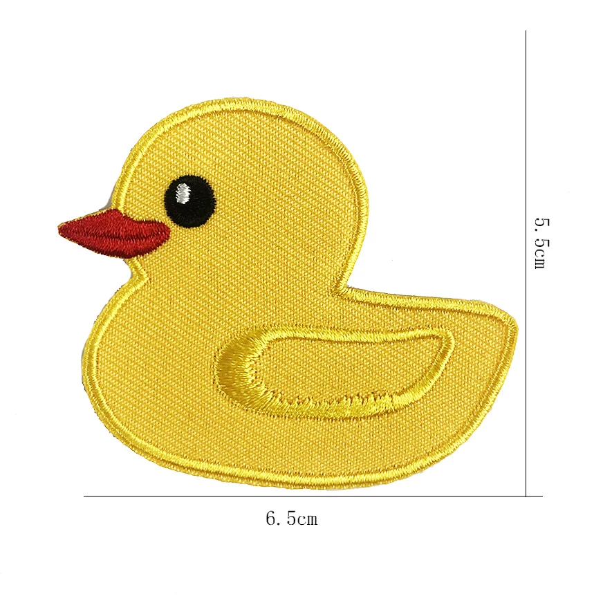 Wholesale Cute Yellow Duck Embroidered Patches Hats Clothes Appliques Custom Logo Iron On Embroidery Patches
