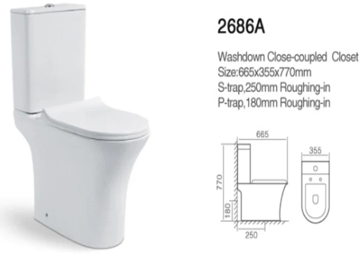 high quality with good price modern bathrooms ceramic material two piece toilet
