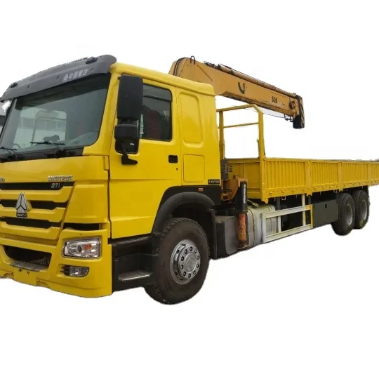 used yellow and cheap howo 336 truck mounted crane for