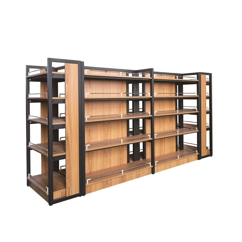 Suzhou Yuanda supermarket wooden shelves for wall display gondola shelf