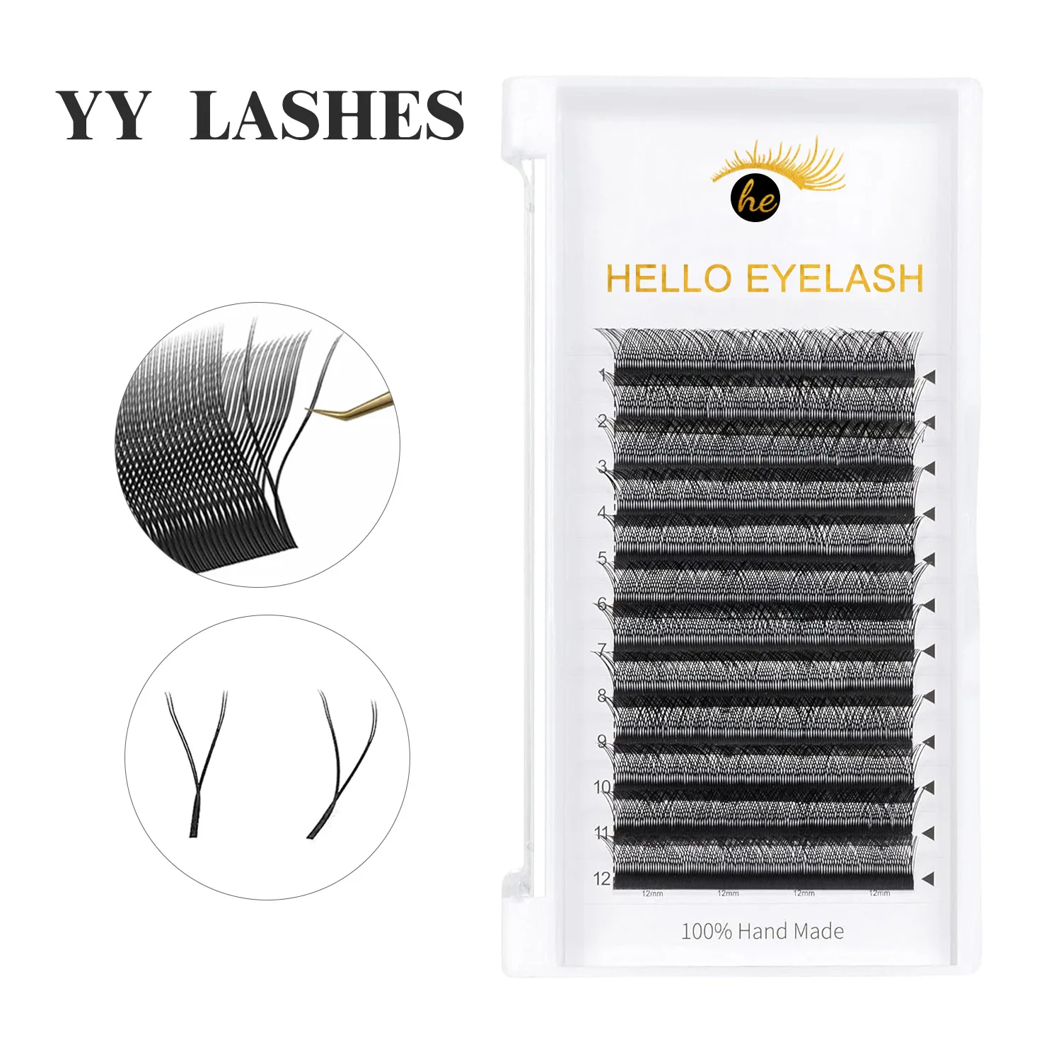 High Quality Trefoil W Natural Lashes Popular 100% Real Siberian 3D W Private Label Custom YY  Lash Extension