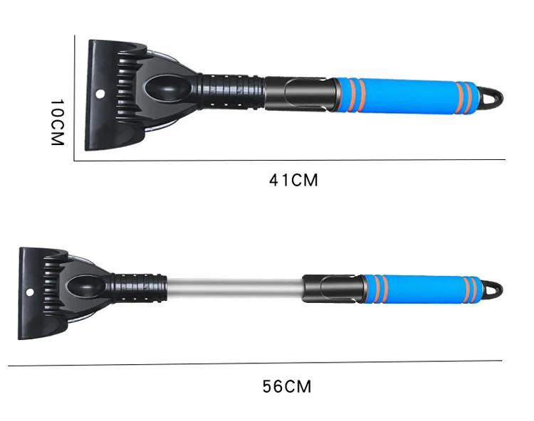 YumuQ 41-46cm Snow Brush and Detachable Ice Scraper,Comfortable Foam Grip Scraper with Plush Gloves