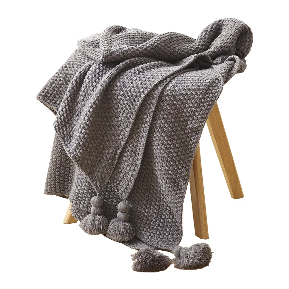 2022 Hot Sale Decorative Throw Blanket Office Lunch Break Blanket Lightweight Knit Blanket for Bed & Sofa