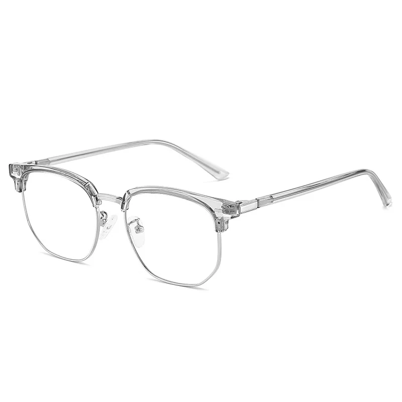 Blue Light Blocking Glasses Eyebrow Shape Half Frame Lightweight TR90 Eyeglasses Rectangle Myopia Glasses Frame Flat Glasses