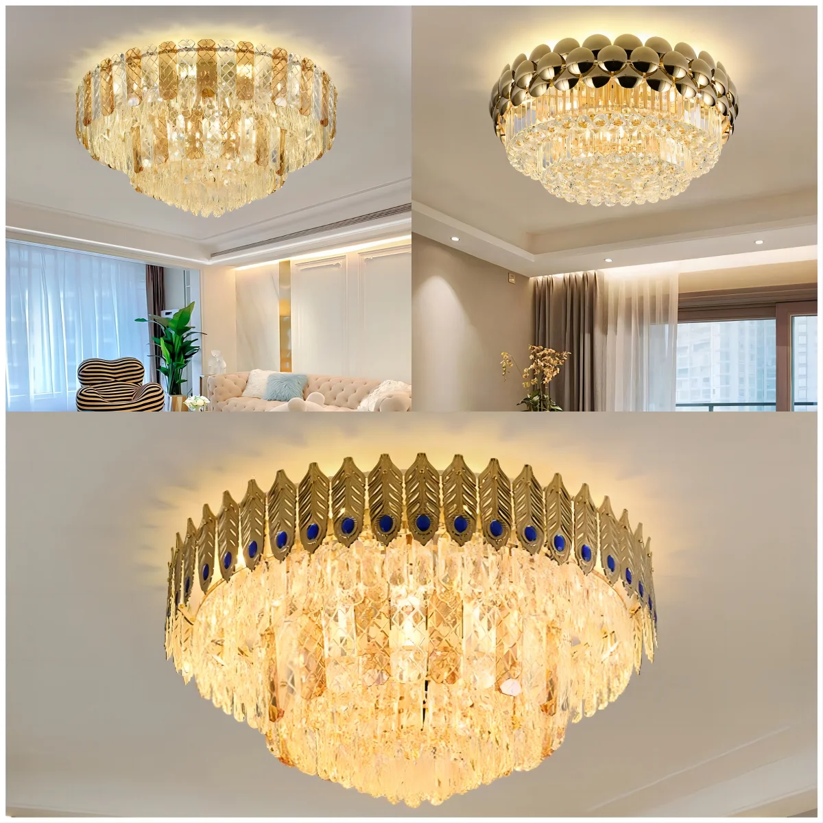 Factory Custom Luxury Villa Wedding Crystal LED Pendant Light Modern Decoration Large Hotel Chandelier