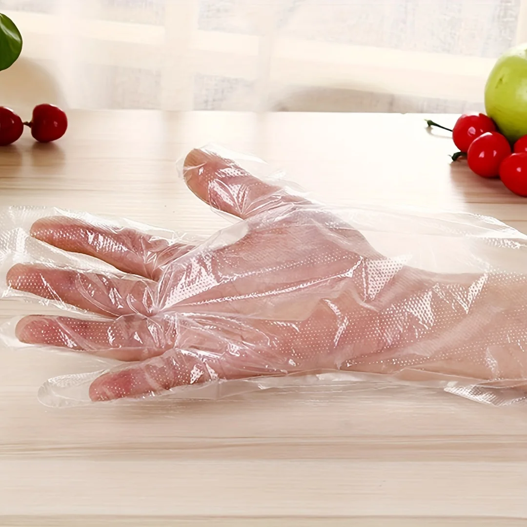 Factory Hot selling Plastic Pe Gloves HDPE Clear Plastic Polythene Kitchen Waterproof Household Disposable Food PE Gloves