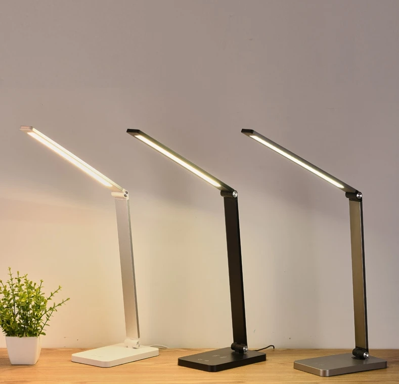 Touchable Dimmable LED Light With Wireless Magnetic Phone Charger Desk Reading Desk Light Multifunctional Fast Charger