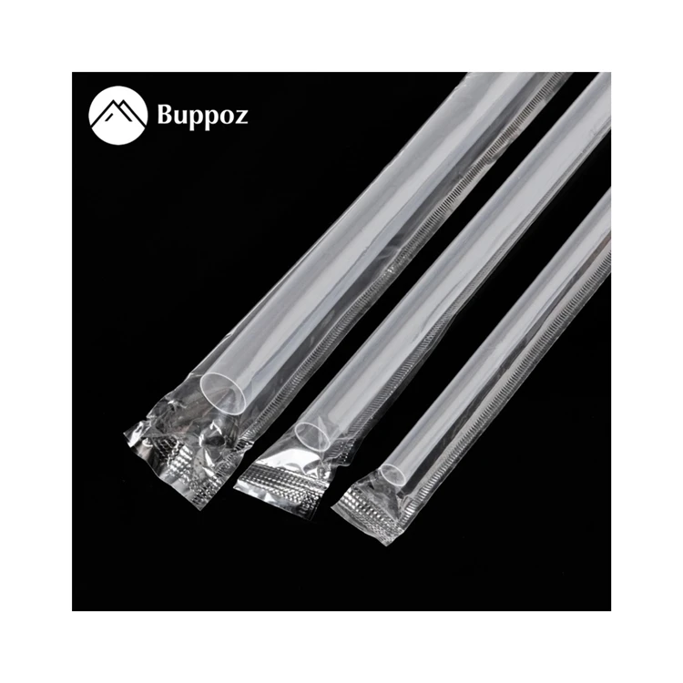 
Factory selling modern design disposable coffee milk tea drink straw independent packaging straight plastic straw 