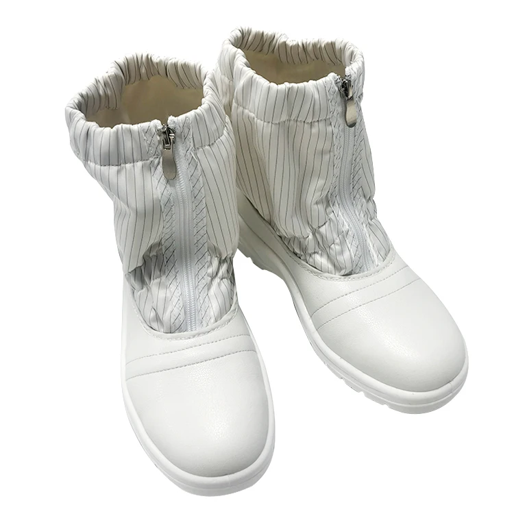 Sample Available Dust Free White Color Steel Toe ESD Antistatic Work Boots for  Electronic Workshops