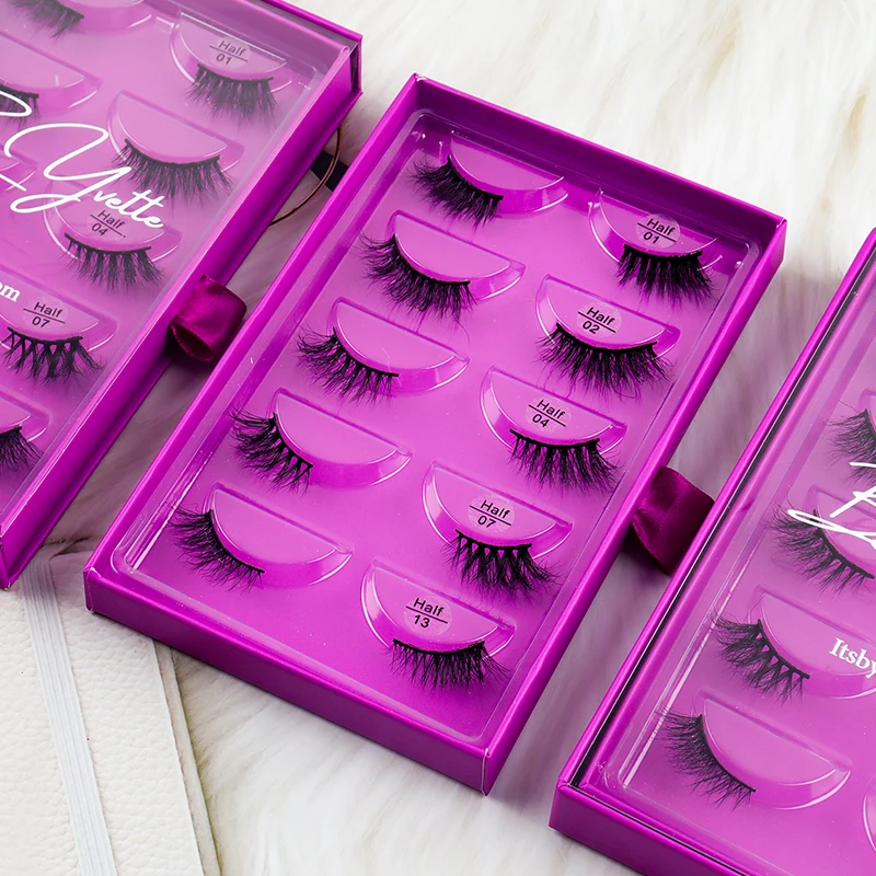 Clear Soft Band 25Mm Nature Short Lasheswholesale Vendor Eyelash Packaging 5D Mink Eyelashes Wholesale Half Synthetic Lashes