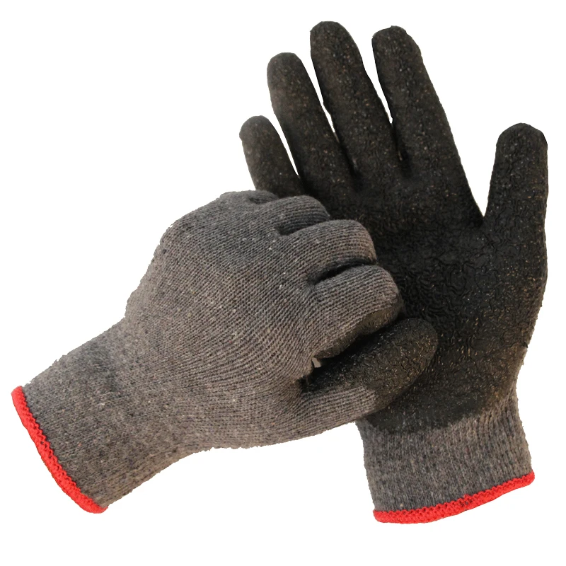 China Supplier Cotton Or Polyester Knit Anti-static Latex Coating Working safety Gloves for household