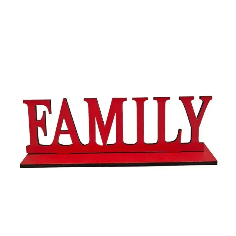 Wooden Family Words Decorative home props and ornaments English letters