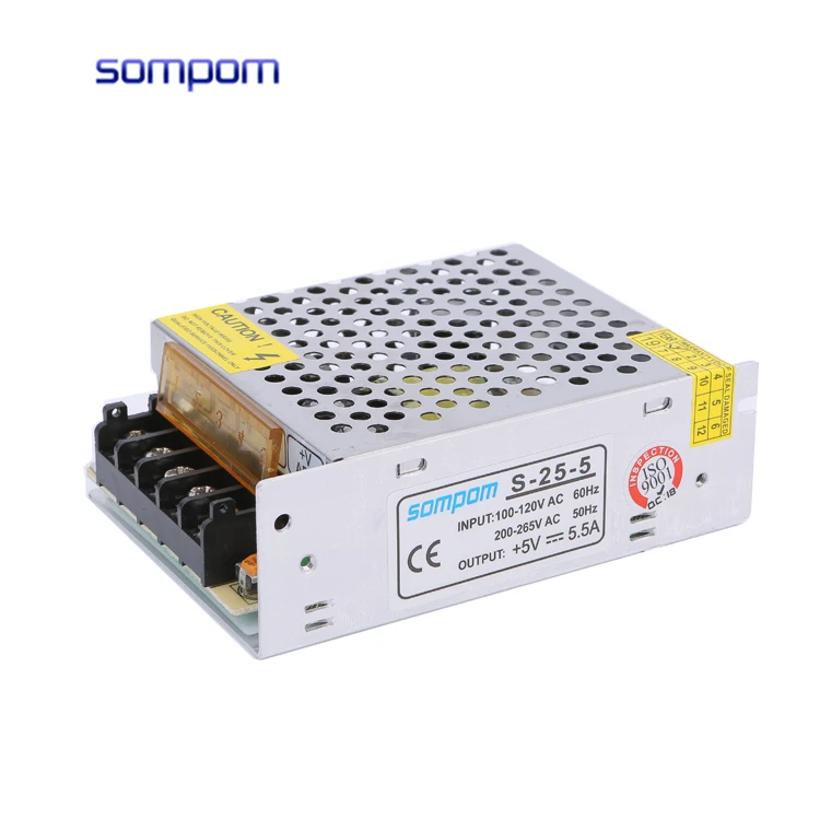 Hot Sale S-25-5 power supply switching 5v dc 12w 24w 36w 50w 100w 200w 360w for led light strip