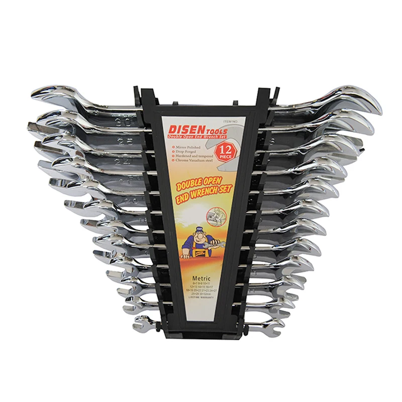 Набор гаечных ключей с двойным открытым концом, 12 шт.