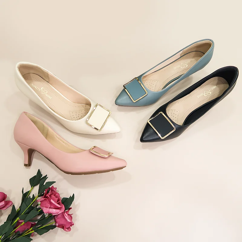 2021 buckle heels chaussures femmes shoes girls pointed  office pump formal heel autumn dress woman custom ladies womens pumps
