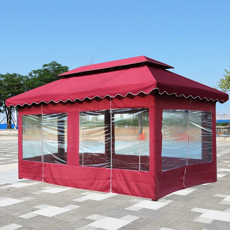 Hot selling Galvanized Steel waterproof fabric simple quadrangle terrace pavilions tent for garden pool wedding venue