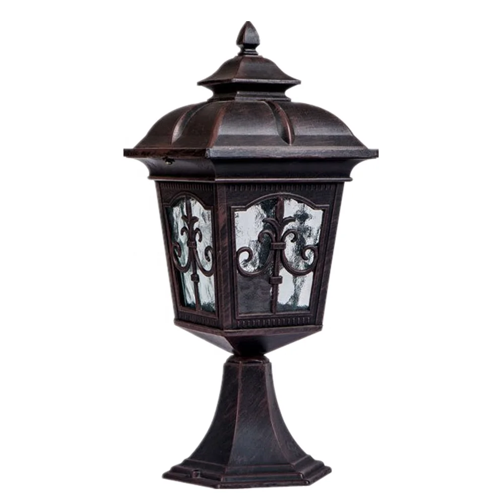 China factory Aluminum Waterproof Outdoor European classic Yard Fence lamp retro Led Post Cap Main Gate garden Pillar Light