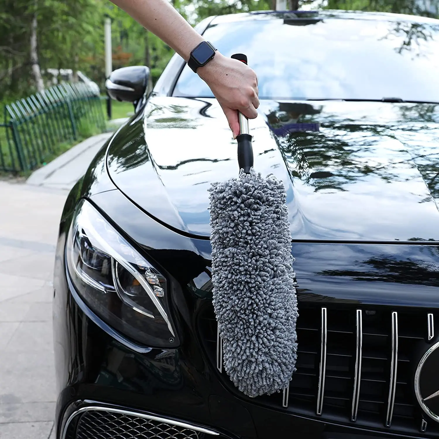 Car brush car washing duster long handle telescopic dust removal duster dust removal brush car mop cleaning tool by BCCM