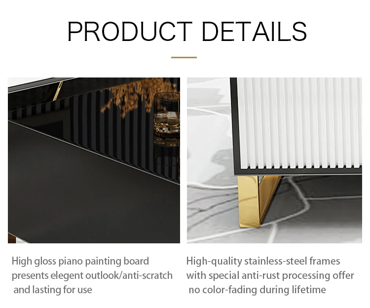 Elegant Design Light Luxury TV Cabinet Modern TV Stand Showcase with drawer