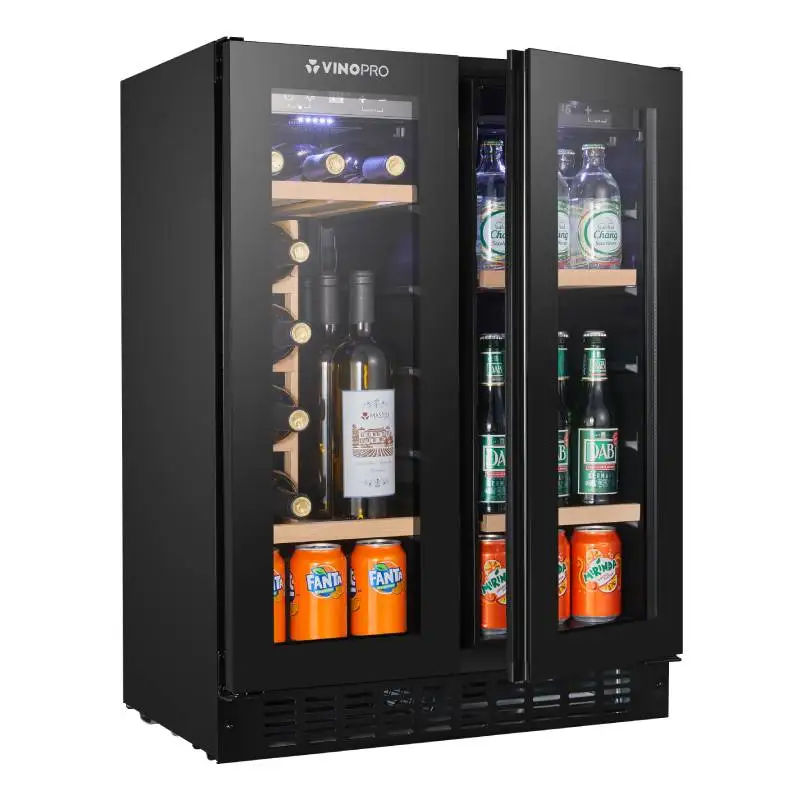 Vinopro Best Selling Electric Compressor Wine Cellar 96L 28 Bottles Double Door Refrigerator for Wine and Beverage Cooling