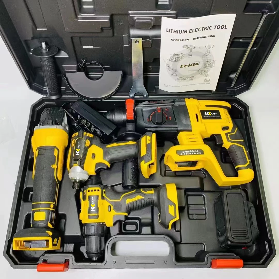 Factory Power Drills kit 21v portable electric cordless brushless 18V cordless drill  Lithium Battery  power tools kit