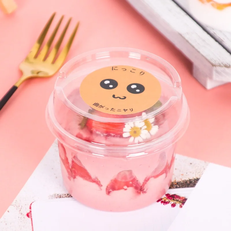 250ml Transparent Cake Box Disposable PET Plastic Soy Milk Baking Packaging Boxes