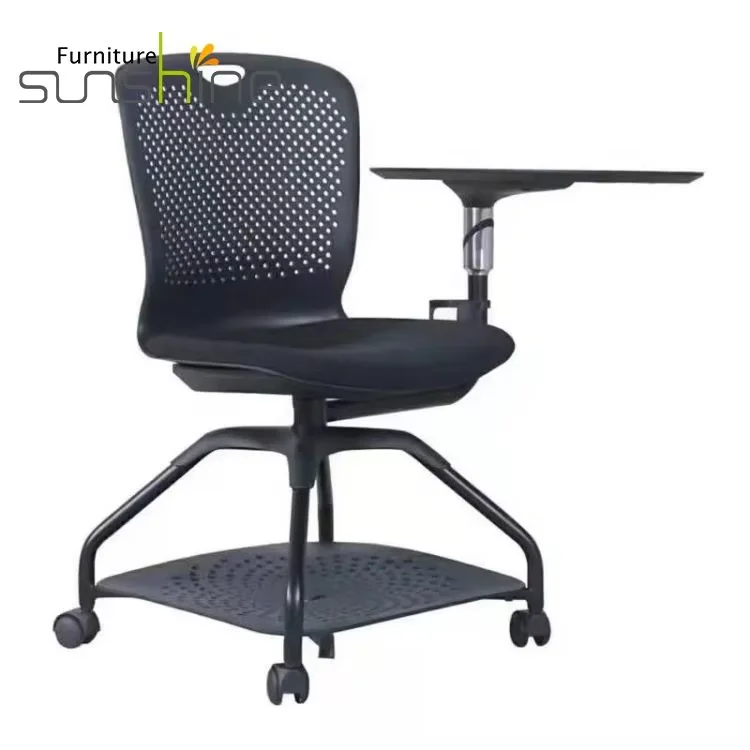 Design Table Sets Workshop Home Wheels On Popular Style Event Notes 360 Swivel Armrest Wheel Training Chair With Abs Writing Pad