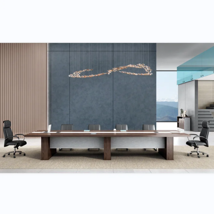 High Quality 5 m Length Office Furniture Meeting Table For 10 Person Board Room Long Leather Conference Tables