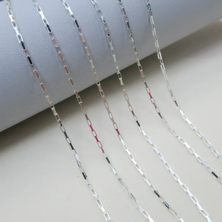 925 Sterling Silver Venetian Link Chain Open Box Chain For Women Necklace Jewelry Making
