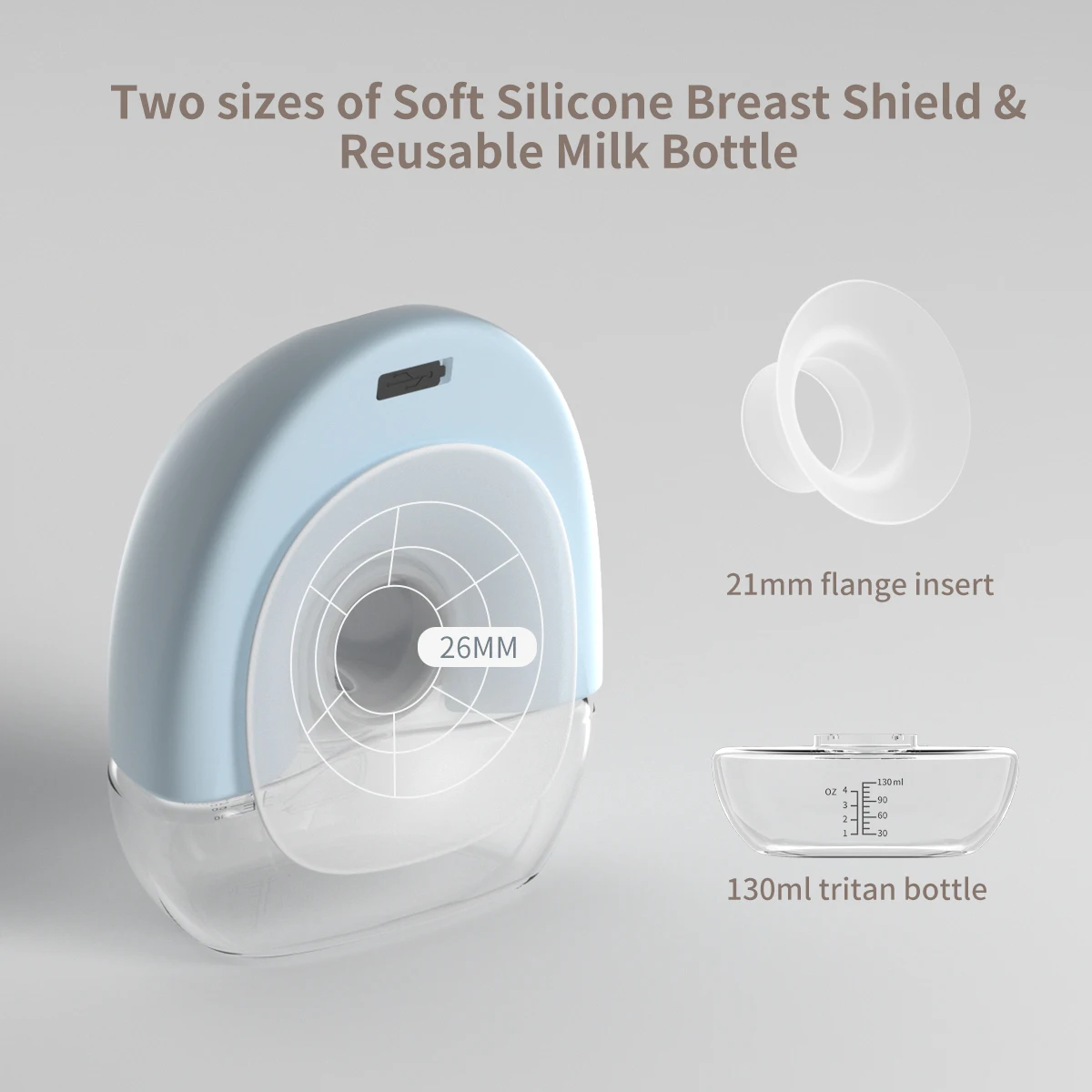130 мл, без бисфенола А, портативный беспроводной Электрический молокоотсос без рук
