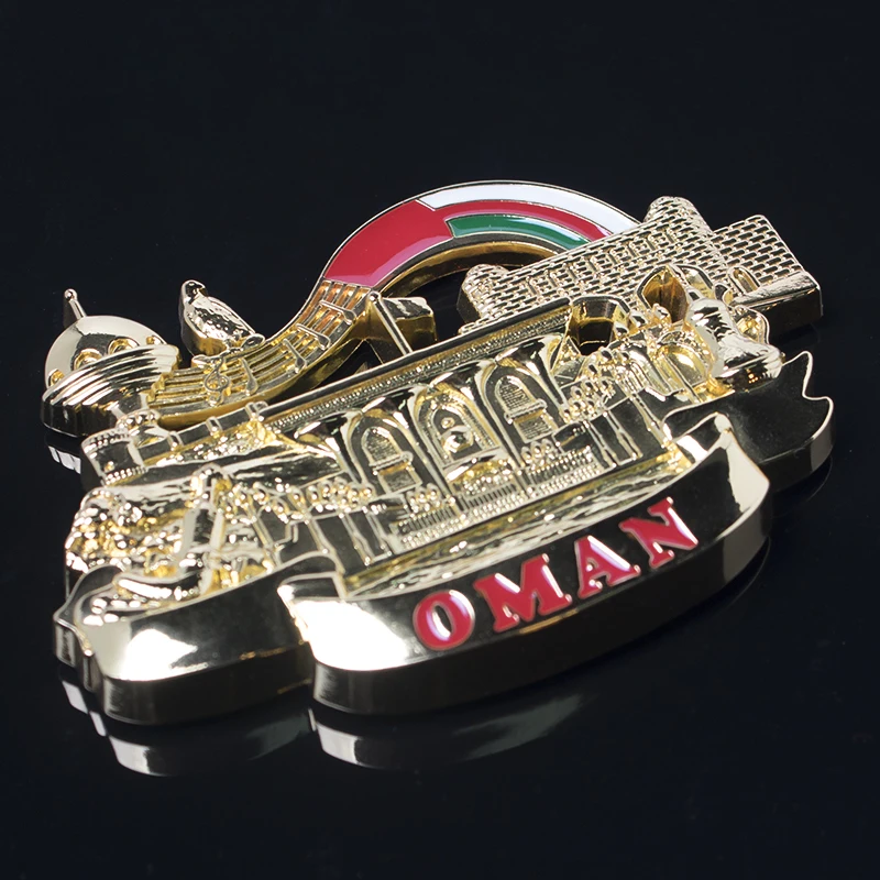 Custom Oman Zinc Alloy 3D Fridge Magnets,Wholesale Metal Oman Tourist Souvenir Fridge Magnet
