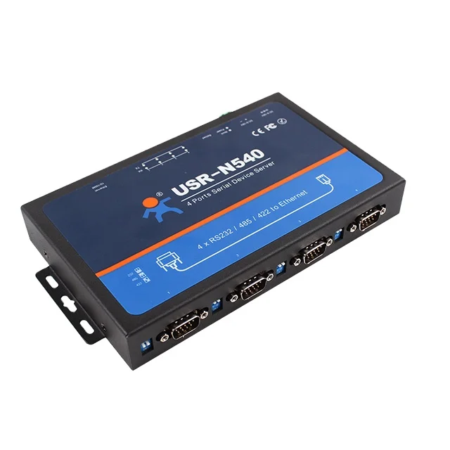 USR-N540 4 ports RS232 RS485 RS422 to Ethernet RJ45 Modbus RTU gateway Serial Device Servers with SSL/TSL MQTT