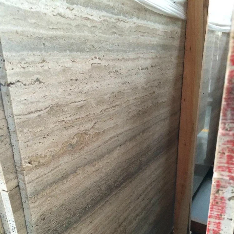 Natural Wall Stone Tumbled Italy Silver Grey Travertine Marble Tile Flooring Paver Italy Silver Travertine Grey Slabs