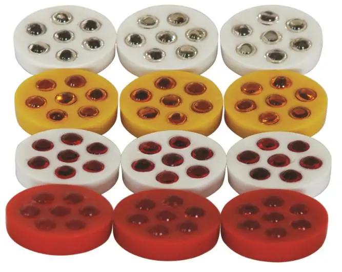 7 elements glass beads cat eye plastic reflective panel, reflector for road studs