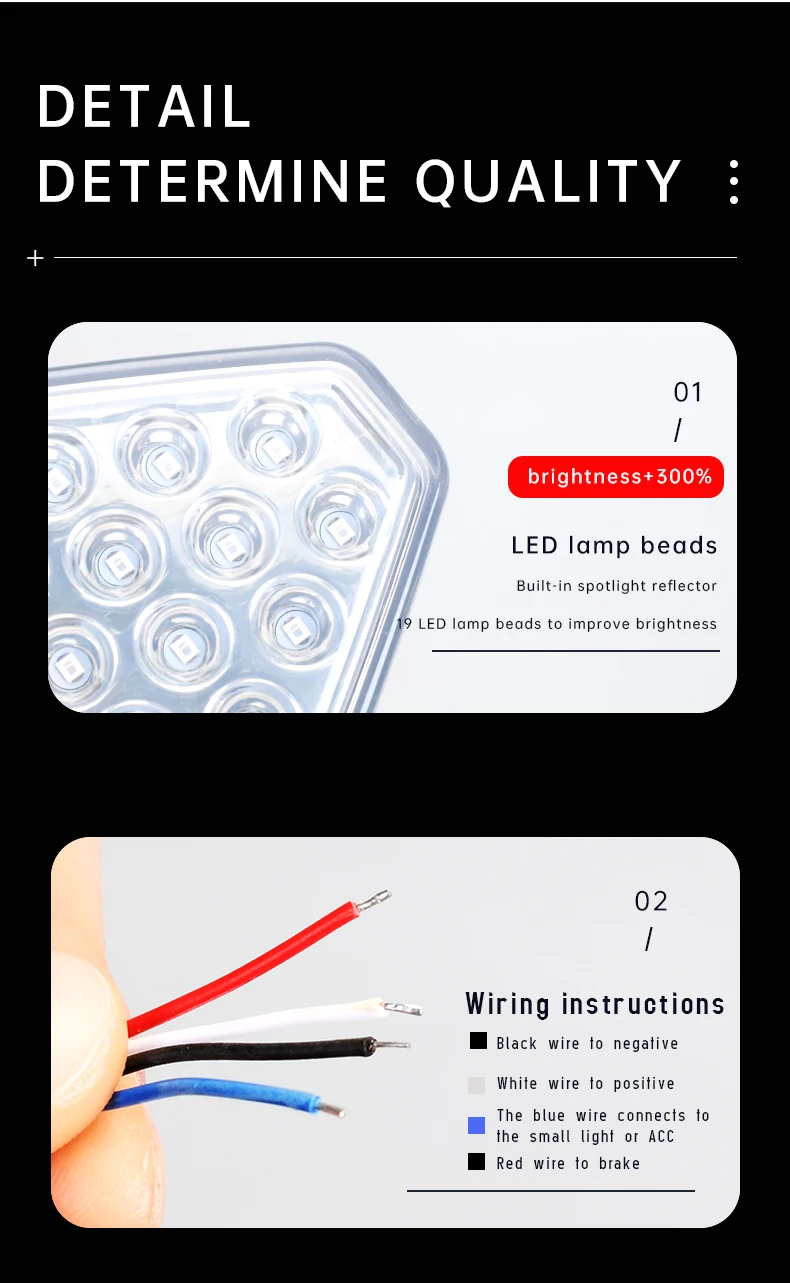 NEW Car LED Brake Light 12V Red Triangle F1 Style Tail Light Strobe Parking Warning Light Anti-collision Lamp for Car Truck RV