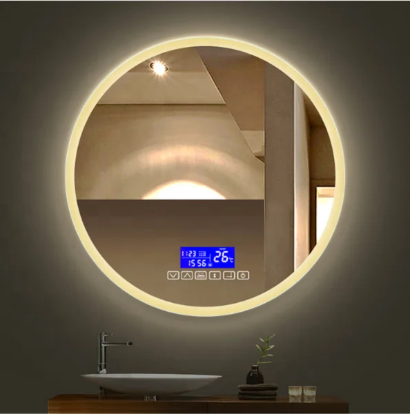 Wall Mounted Bedroom Waterproof Bathroom Led Mirror Smart With Time Display