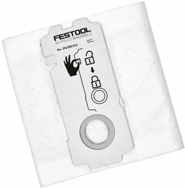 Replacement for Festools Vacuum Bags Type  Efficiency Vacuum Cleaner Compatible with   Festools 204308/MIDI Vacuum Cleaner Bags