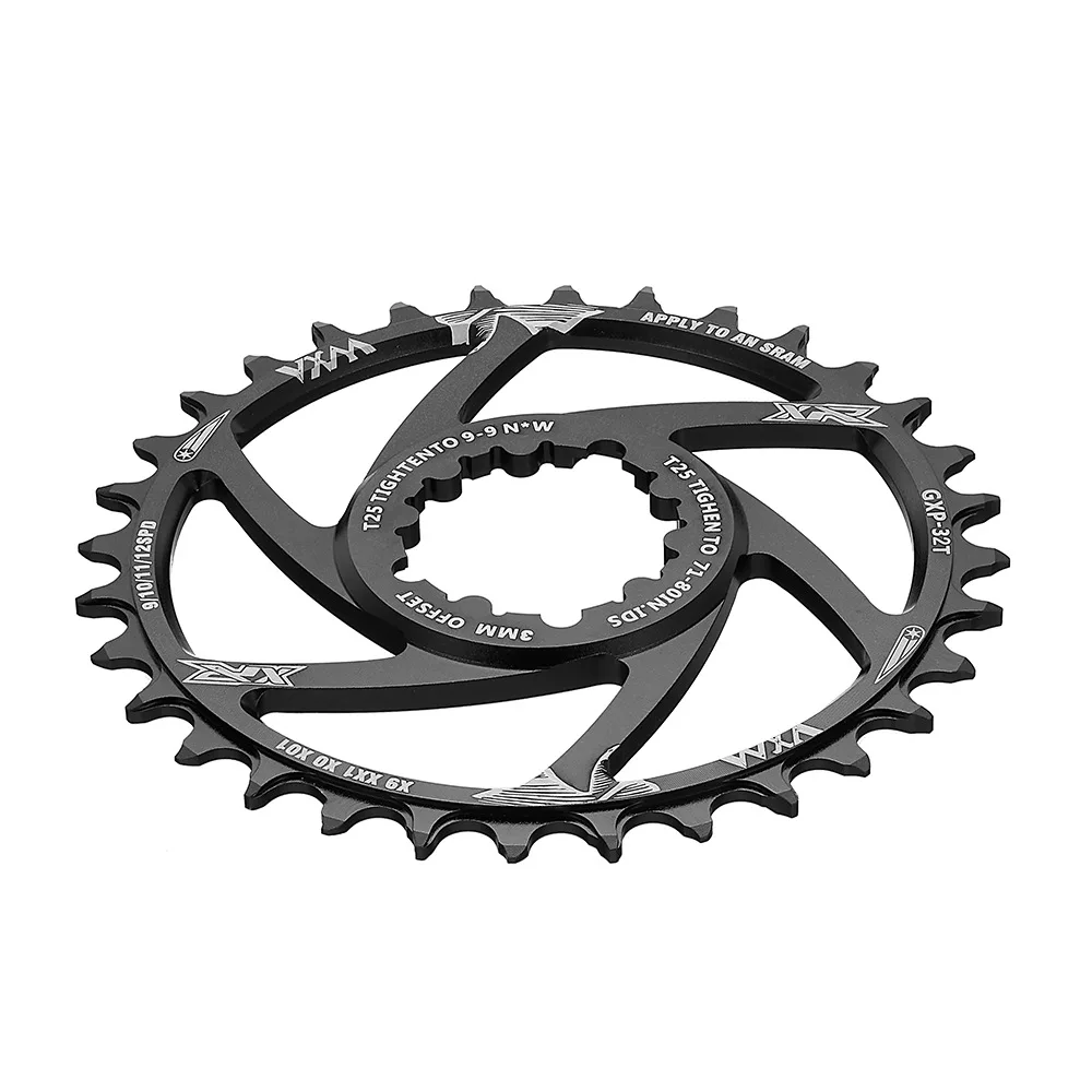 VXM one-piece direct-mounted disc offset 3 degrees speed-linked single-speed X9 XO XX1GXP bicycle chainrings