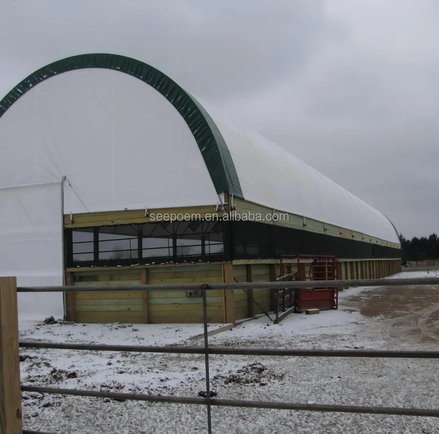 Factory Direct Sale  Storage Tent Industrial Warehouse Steel Fabric Covered Building for cow sheep pig farming Cattle Barns