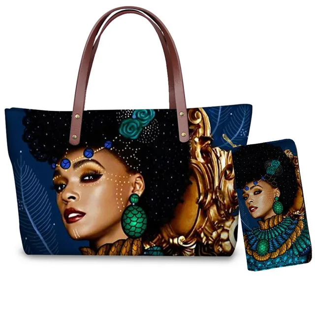 Wholesale Ethnic Style African Girls Pattern Purses And Handbags Women Luxury Shoe and Handbag Sets Well Designer Handbag Purse