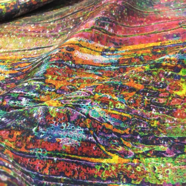 Индивидуальный дизайн цифровой печати, жоржет атласная шелковая ткань для платья