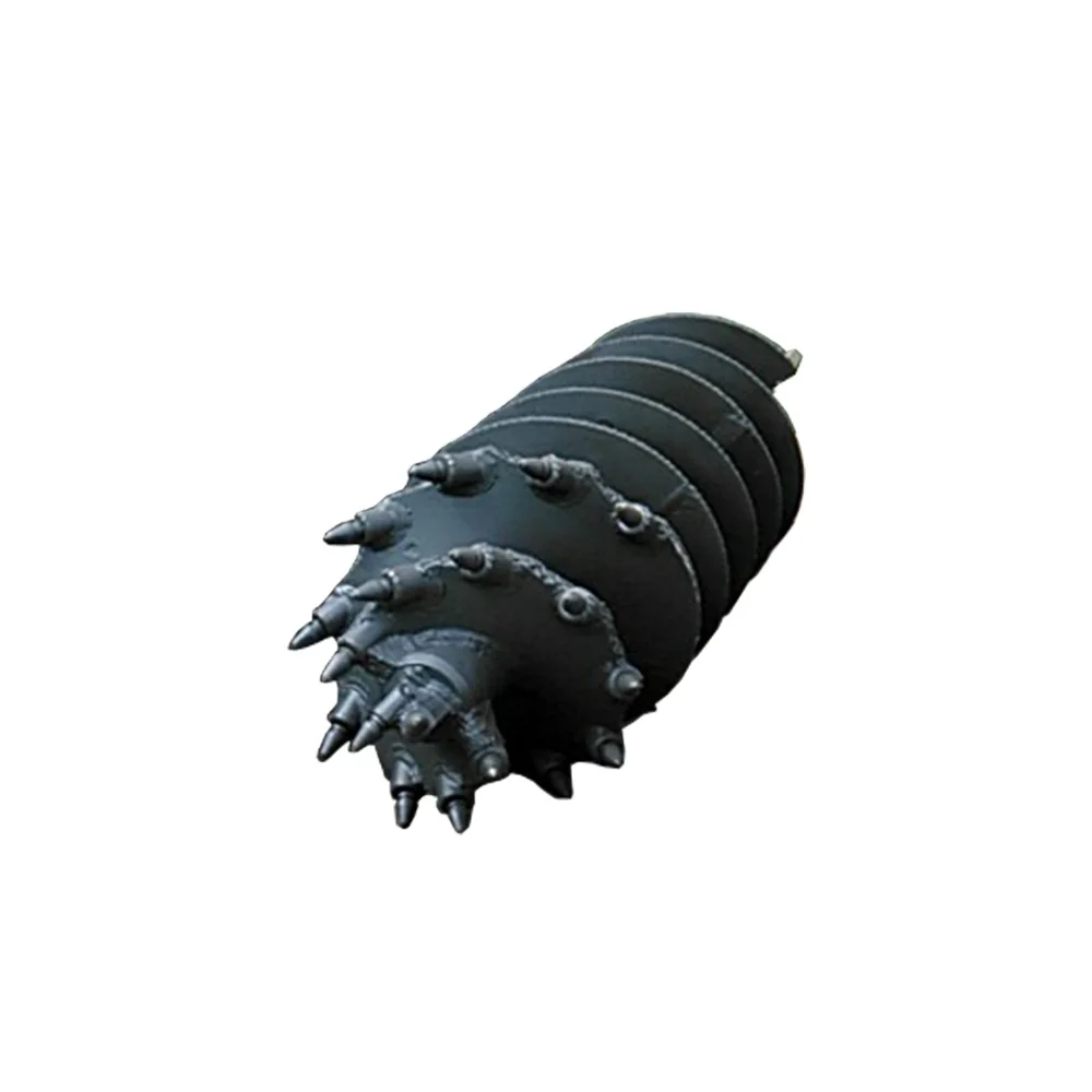 Excellent quality helical flight double/single cut drilling augers with rock teeth