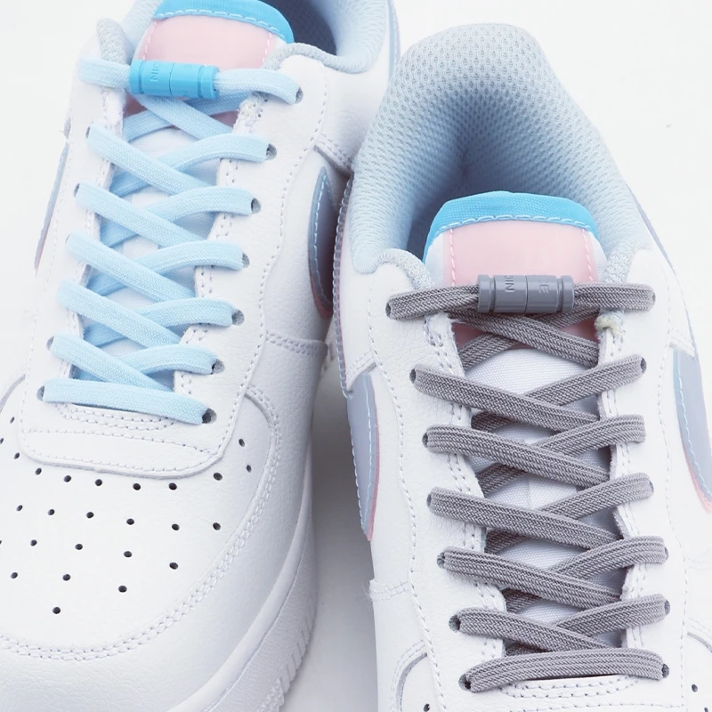 Colorful Capsule Lock Shoelaces No Tie Shoe Laces Elastic Laces Sneakers Without Ties Kids Adult 0.6cm Flat Shoelace for Shoes