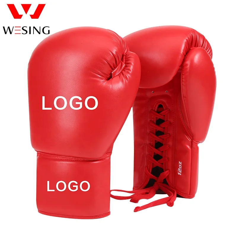 Боксерские перчатки WESING на завязках из искусственной кожи, Боксерские перчатки для тренировок
