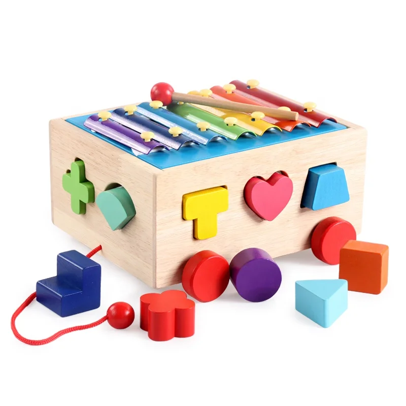 Baby Toys Educational Wooden Geometric Sorting Board Montessori Kids Educational Toys Building Puzzle Child Gift